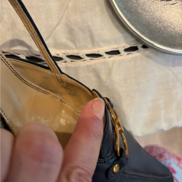 Anne Klein Navy Pointed Toe Slingback Heels - Picture 5 of 5